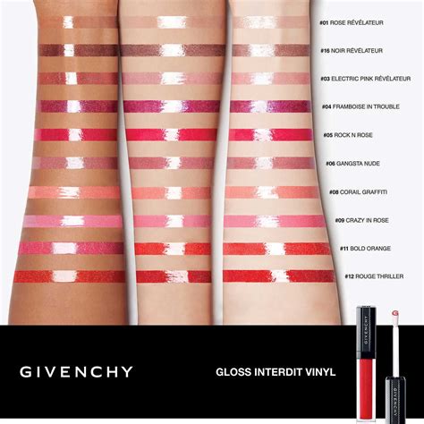 rouge interdit noir revelateur givenchy|givenchy gloss interdit vinyl swatches.